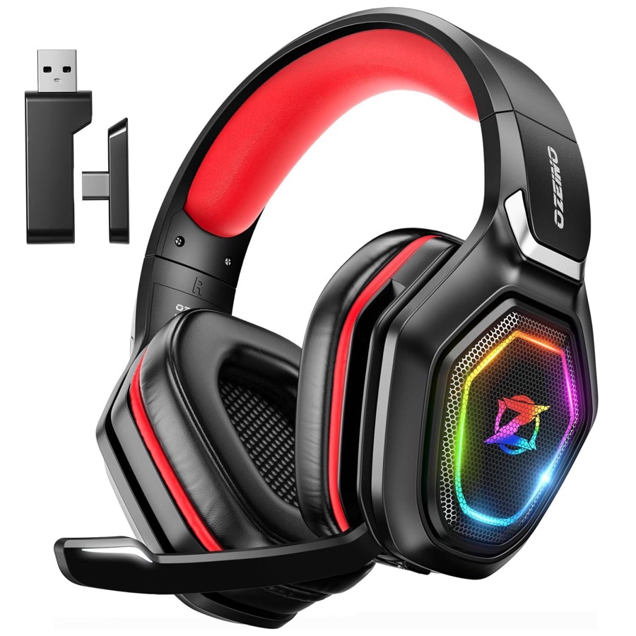 2.4GHz Gaming Headset Wireless with Flip Mic for Ps5, Ps4, PC, Gaming Headphones with USB-A & USB-C Transmitter, 40Hr Battery Gamer Headset for Laptop, Mobile, Mac
