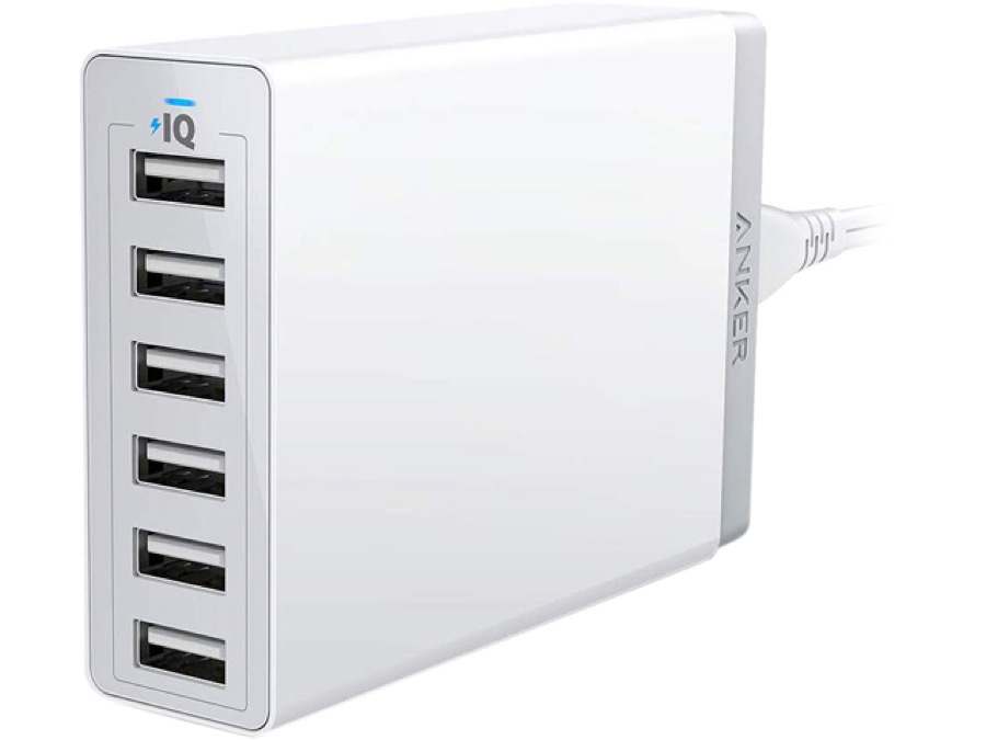 Anker 60W 6 Port USB Charging Station, PowerPort 6 Multi USB Wall Charger for iPhone, iPad , Galaxy, Note, LG, HTC, and More