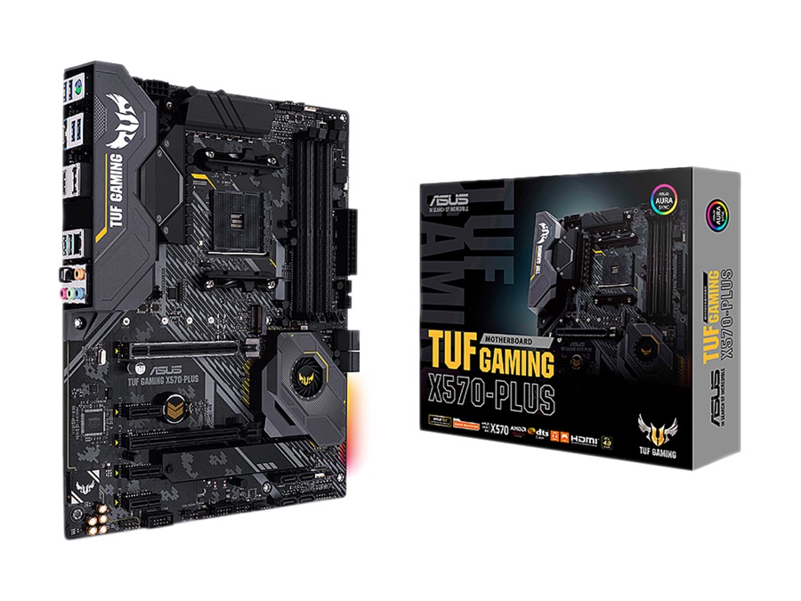 ASUS AM4 TUF GAMING X570-Plus ATX Motherboard with PCIe 4.0, Dual M.2, 12+2 with Dr. MOS Power phase, HDMI, DP, SATA 6Gb/s, USB 3.2 Gen 2 and Aura Sync RGB Lighting