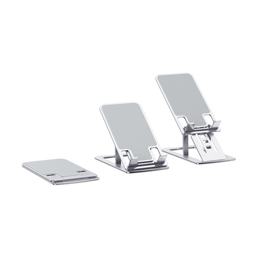Cell Phone Stand Adjustable Foldable Aluminum Desktop Phone Holder Compatible with iPhone Samsung Galaxy All Smartphones