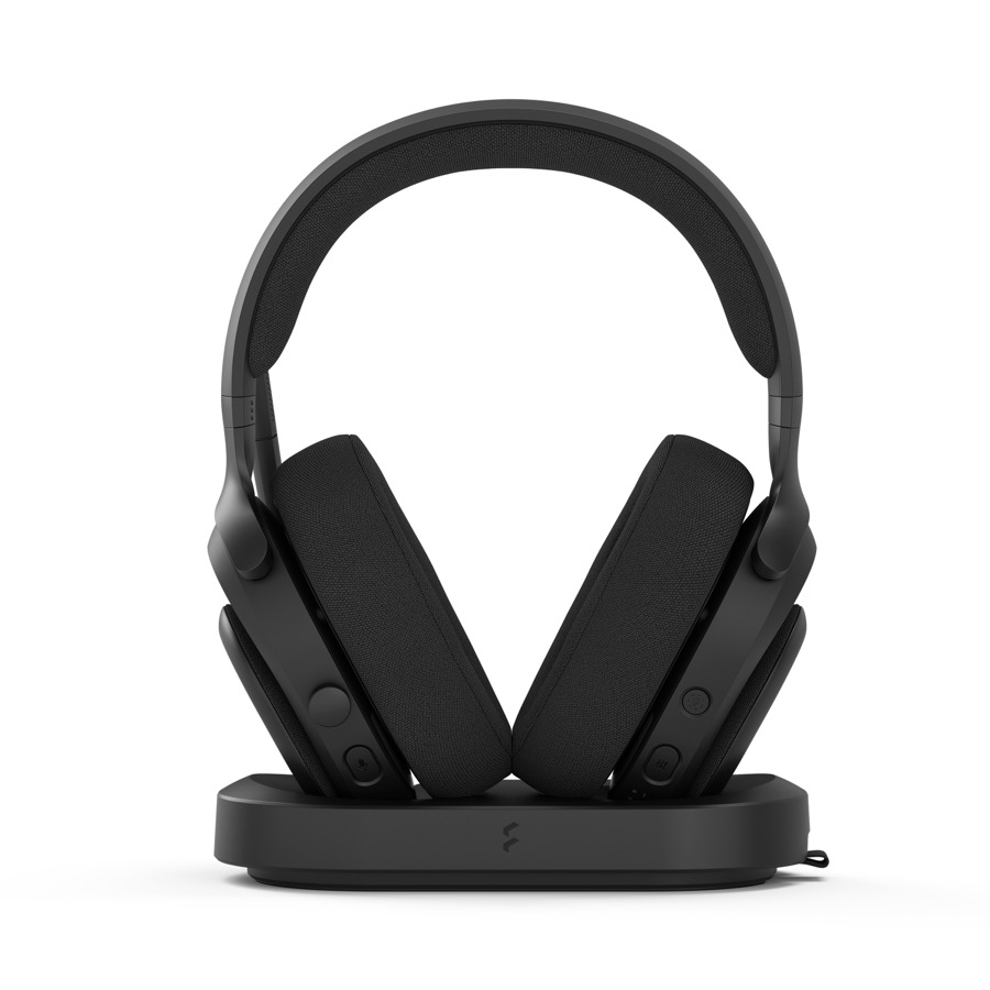 Fractal Design Scape Dark RGB Wireless Gaming Headset w/ Immersive Audio, USB Dongle & BT 5.3, Charging Stand, 40-Hr Battery, compatible with PC, Mac, PS4, PS5, Switch, Mobile - Black (FD-HS-SCA1-01)