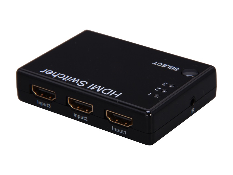 Nippon Labs HDMI-3X1-SWT HDMI Switch Hub with 1 Output Female Port and 3 Input Female Port, Black